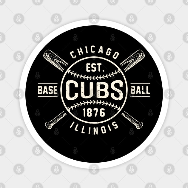 Chicago Cubs Bats & Ball by Buck Tee Magnet by Buck Tee